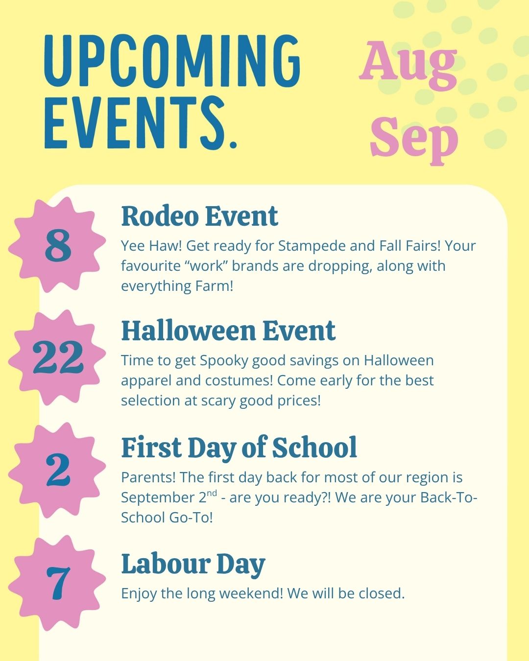 Upcoming Events